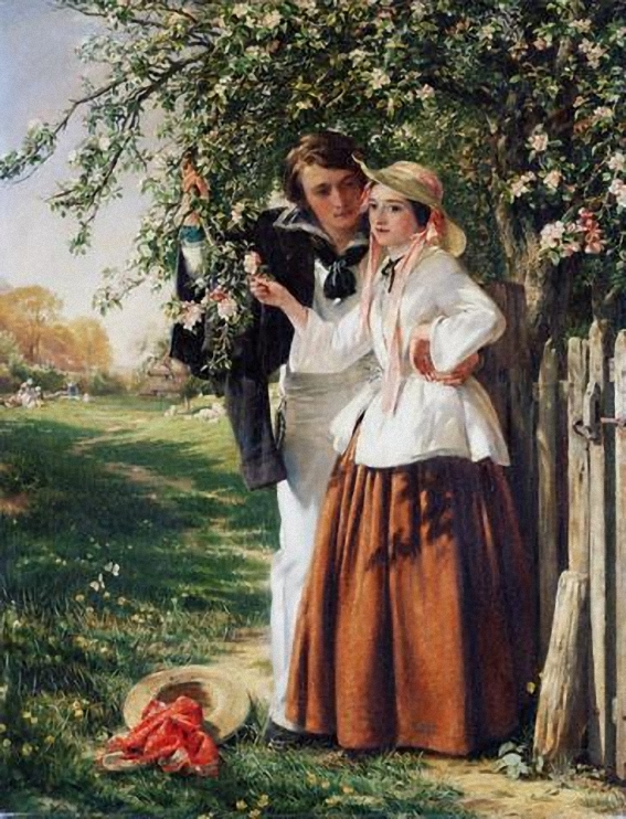 Lovers Under A Blossom Tree by John Callcott Horsley